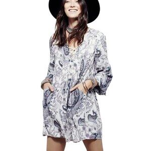FREE PEOPLE Rain or Shine Lace-Up Mini Dress - Size XS